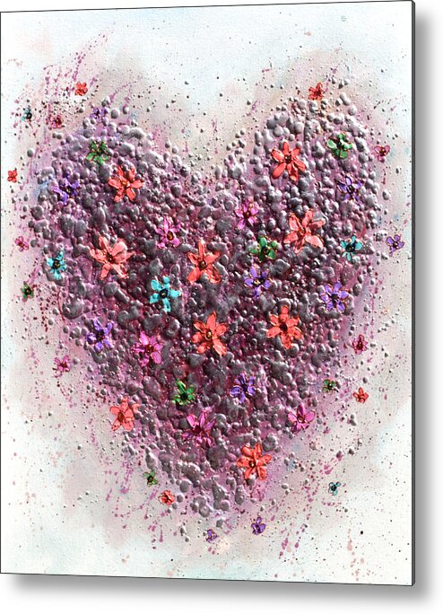 Heart Metal Print featuring the painting Pink Heart by Amanda Dagg