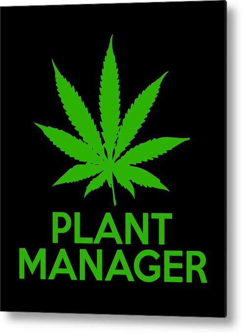 Sarcastic Metal Print featuring the digital art Plant Manager Weed Pot Cannabis by Flippin Sweet Gear