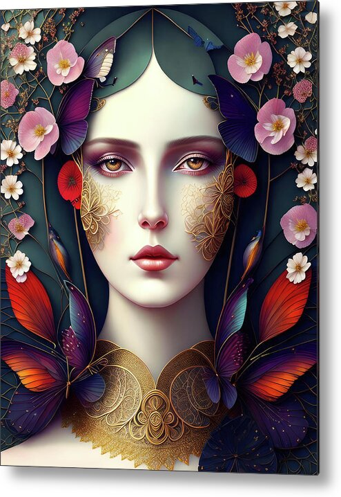 Spring Metal Print featuring the painting Portrait of Spring by Bob Orsillo