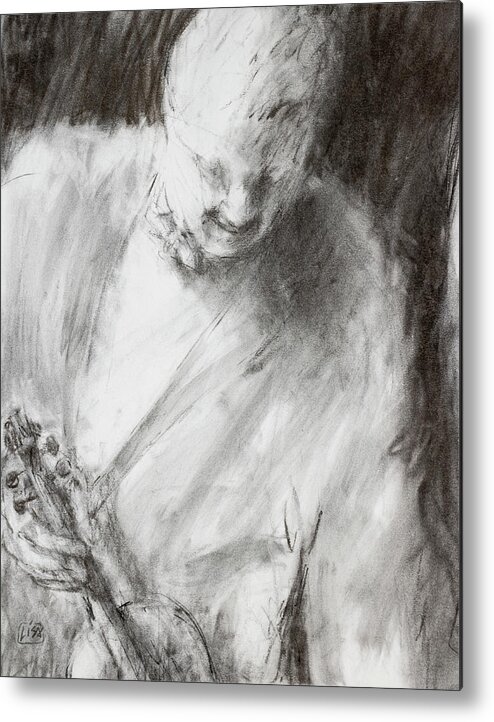 Detroit Symphony Orchestra Metal Print featuring the drawing Preparing for a concert at the DSO by Lisa Tennant
