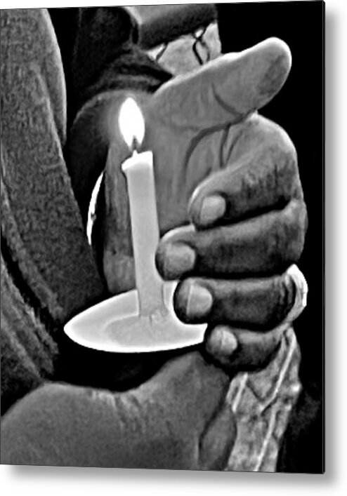 Candle Metal Print featuring the photograph Prince 2 BW by Lee Darnell