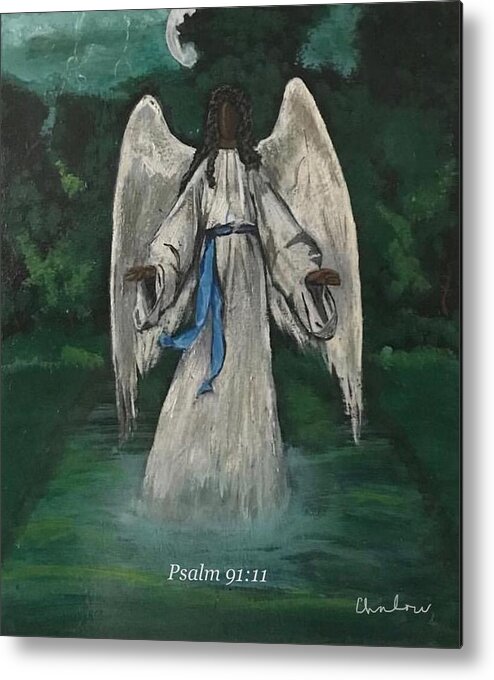  Metal Print featuring the painting Psalm 91 Angel by Charles Young