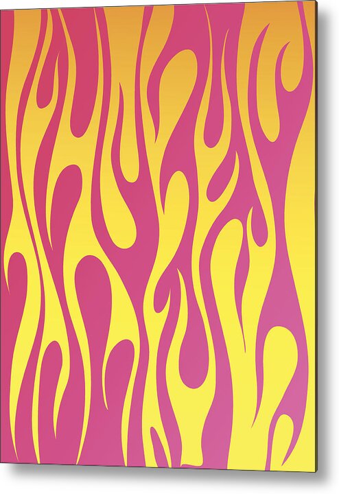 Art Metal Print featuring the drawing Psychedelic Flames Background by Highhorse