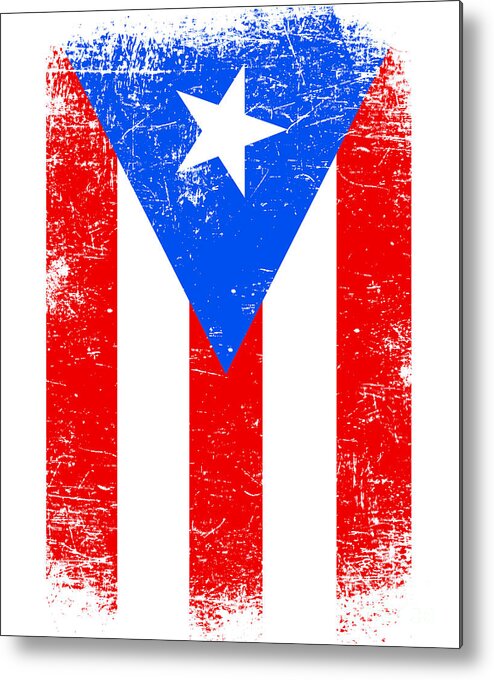 Puerto Rico Metal Print featuring the digital art Puerto Rico Flag Puerto Rican by Flippin Sweet Gear