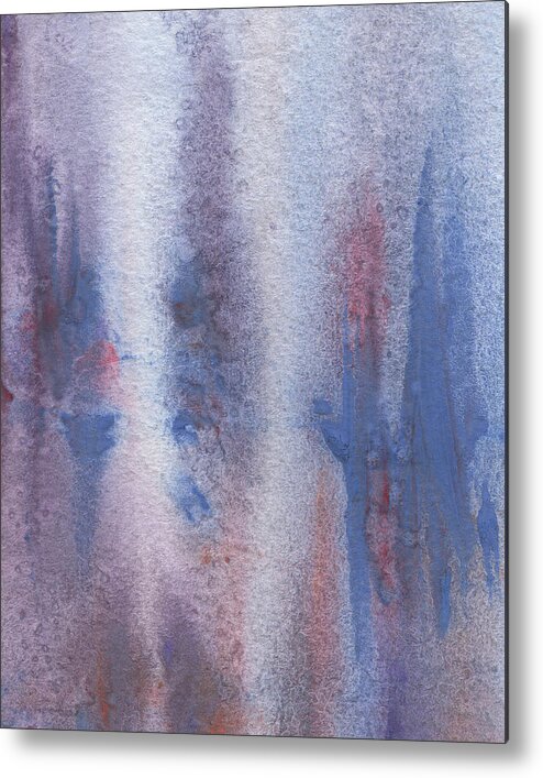 Mist Metal Print featuring the painting Purple Foggy Mist Abstract Watercolor III by Irina Sztukowski