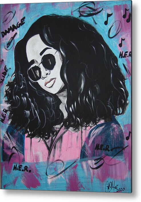 H.e.r Music Metal Print featuring the painting Queen HER by Antonio Moore