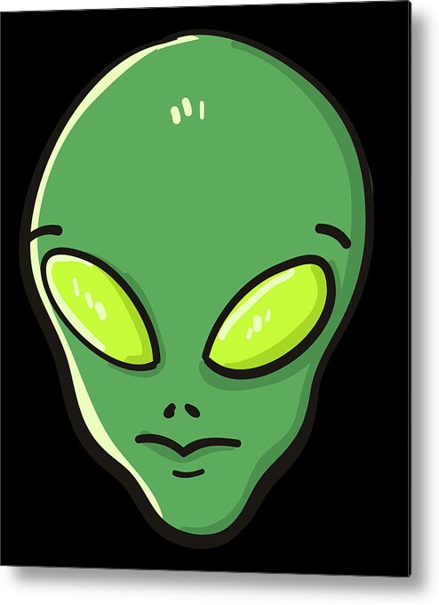 Aliens Metal Print featuring the digital art Raid Area 51 Alien Head by Flippin Sweet Gear