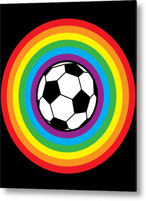 Cool Metal Print featuring the digital art Rainbow Soccer Ball by Flippin Sweet Gear