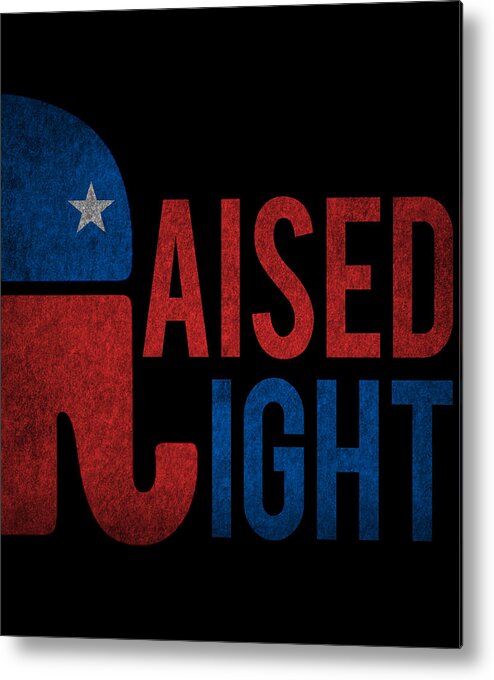 Cool Metal Print featuring the digital art Raised Right Retro Republican by Flippin Sweet Gear