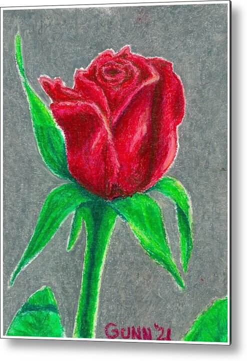 Rose Metal Print featuring the pastel Red Rose 1 by Katrina Gunn
