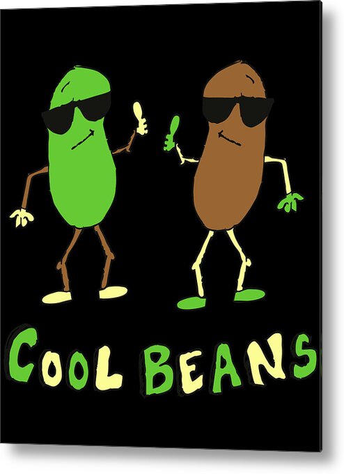 Funny Metal Print featuring the digital art Retro Cool Beans by Flippin Sweet Gear
