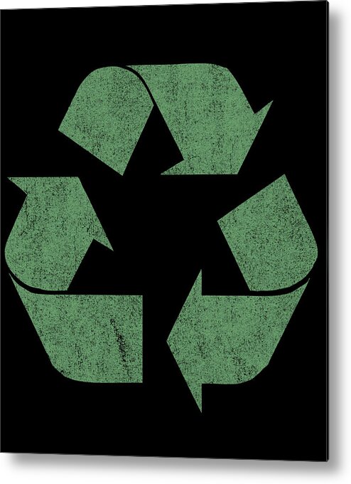 Funny Metal Print featuring the digital art Retro Recycle by Flippin Sweet Gear