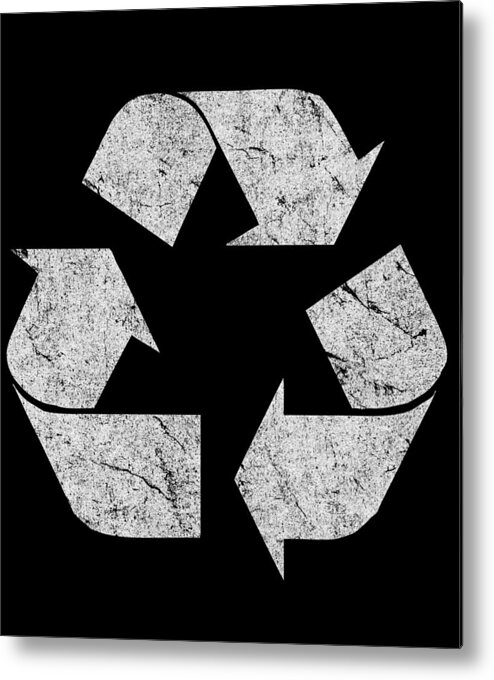 Funny Metal Print featuring the digital art Retro Recycle Logo by Flippin Sweet Gear