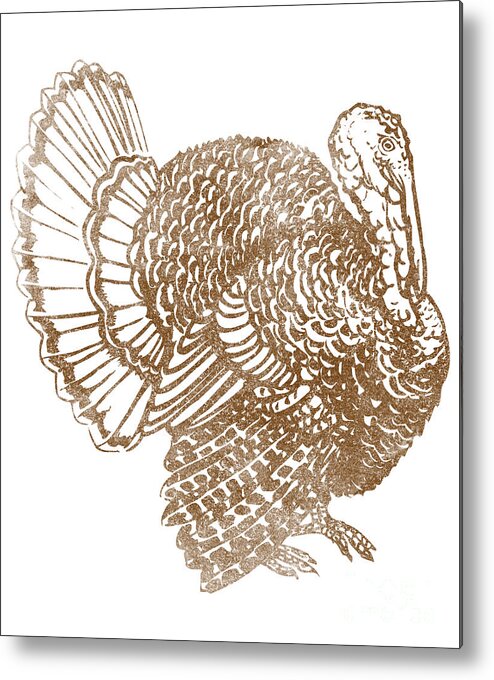 Thanksgiving 2023 Metal Print featuring the digital art Retro Turkey by Flippin Sweet Gear