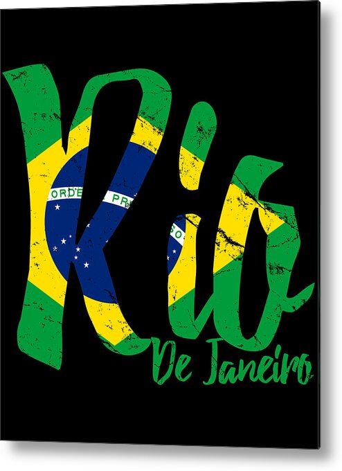 Funny Metal Print featuring the digital art Rio De Janeiro Brasil by Flippin Sweet Gear