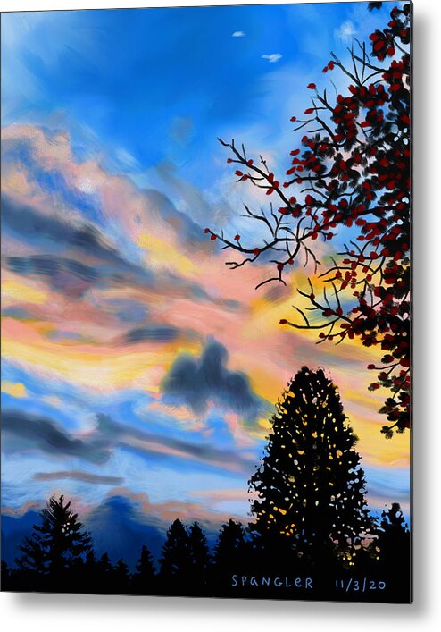  Metal Print featuring the painting Rioting Clouds by Susan Spangler