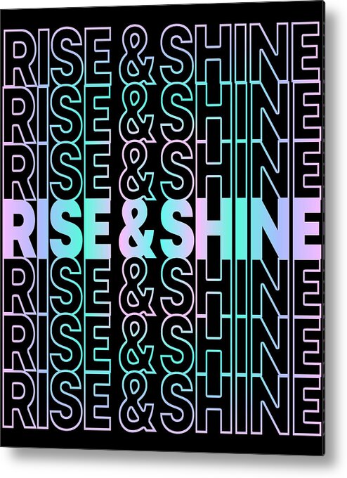 Cool Metal Print featuring the digital art Rise and Shine Retro by Flippin Sweet Gear