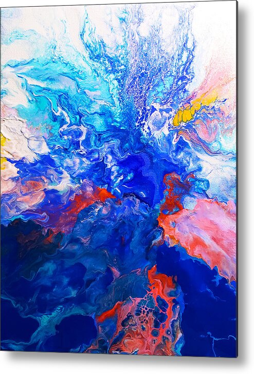 Abstract Metal Print featuring the painting Rising Sea by Christine Bolden