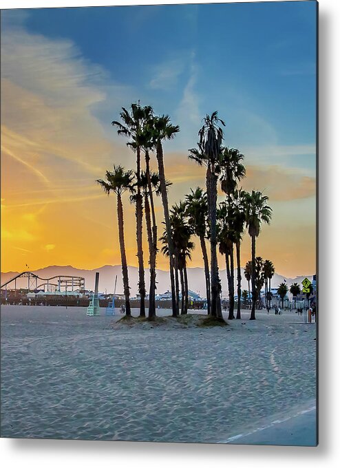 Santa Monica Sunset Metal Print featuring the photograph Santa Monica Sunset Tryptich_2 by Az Jackson