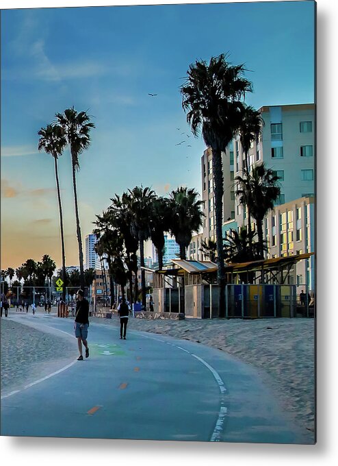 Santa Monica Sunset Metal Print featuring the photograph Santa Monica Sunset Tryptich_3 by Az Jackson