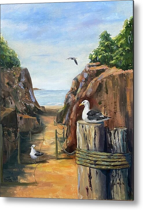 Sassy Seagull Metal Print featuring the painting Sassy Segull by Sharon Mick