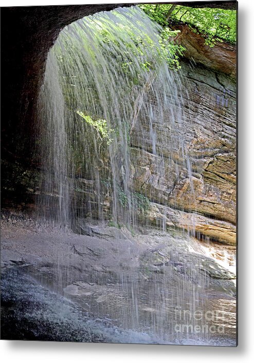 River Metal Print featuring the photograph Scenic View Under Waterfall La Salle Canyon Starved Rock IL by Pete Klinger