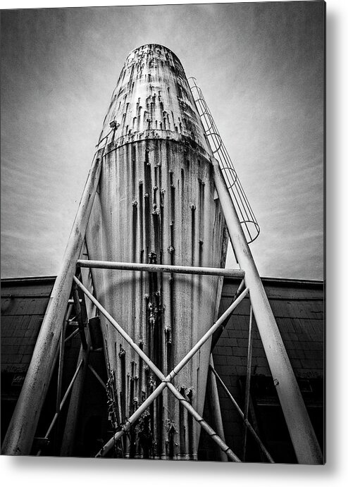 B&w Metal Print featuring the photograph Silo by George Pennington