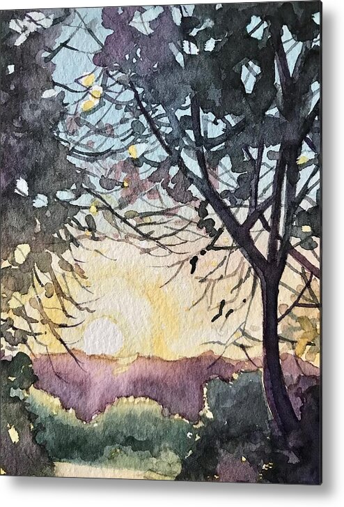 Sunset Metal Print featuring the painting Simply Sunset by Luisa Millicent