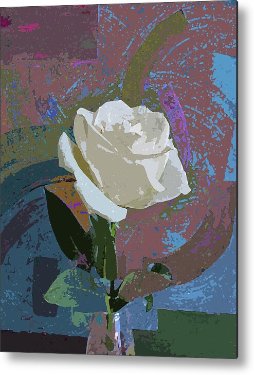 Rose Metal Print featuring the photograph Single Rose in Earth Tones by Corinne Carroll