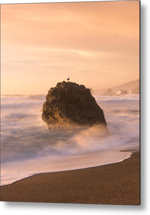 Ocean Metal Print featuring the photograph Soft Waves at Sunset by Shelby Erickson
