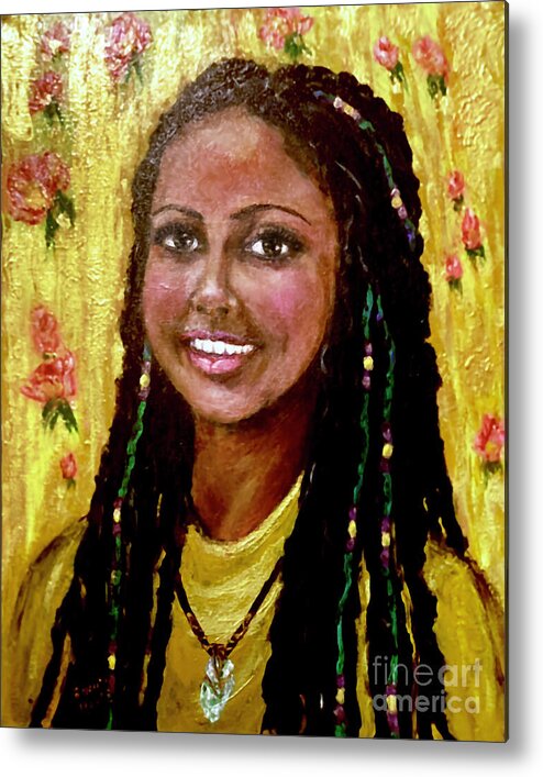 Portrait Metal Print featuring the painting Soma Light of Life by Bonnie Marie