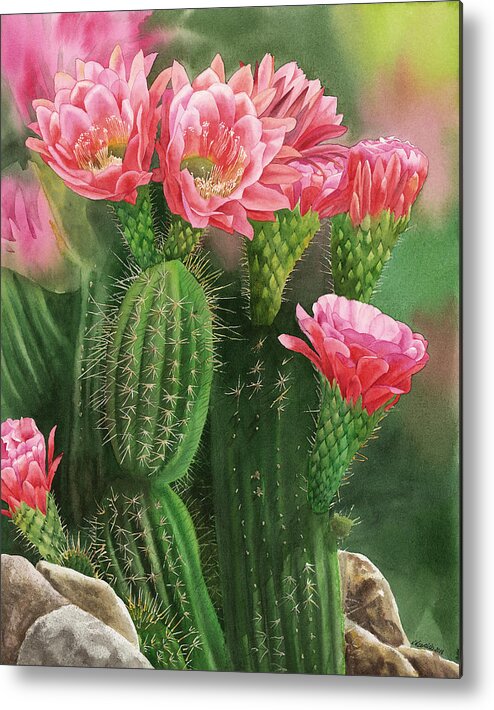 Flower Metal Print featuring the painting Spiky Beauty by Espero Art