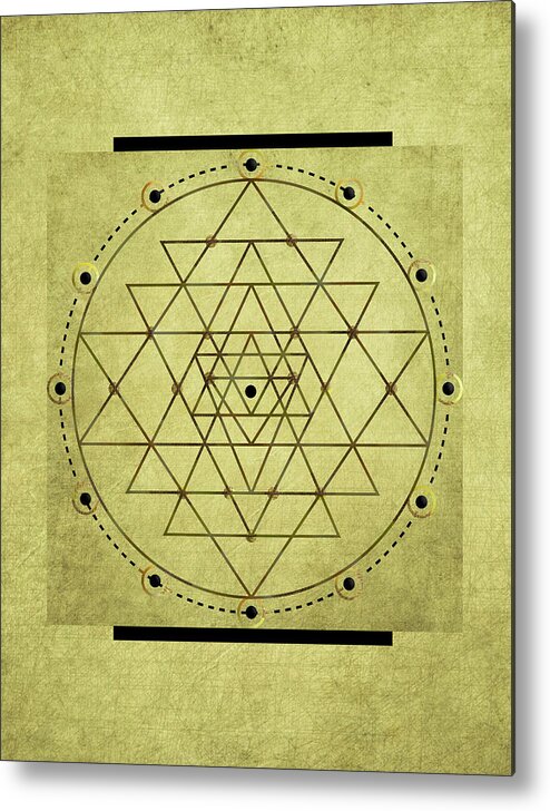 Sri Yantra Metal Print featuring the digital art Sri Yantra Symbol by Kandy Hurley