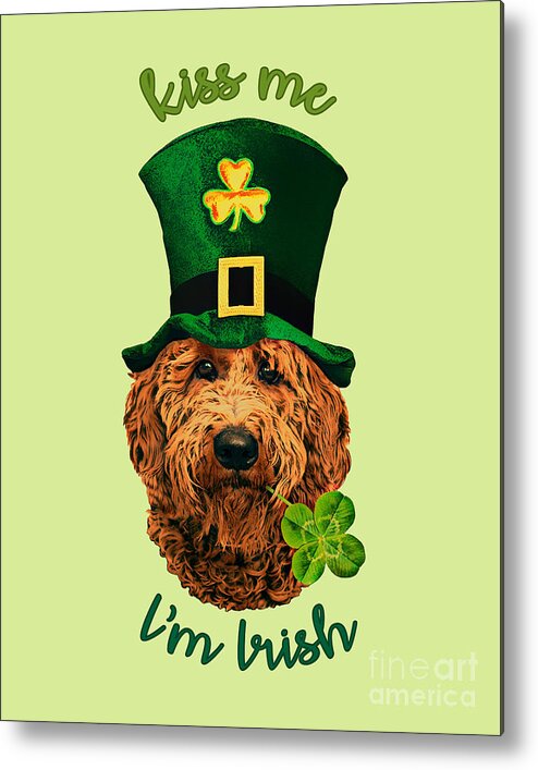 Dog Metal Print featuring the digital art St Patrick's Day Irish Doodle by Madame Memento