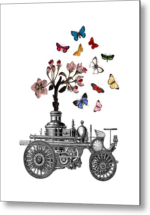 Steam Engine Metal Print featuring the digital art Steam Engine Of Life by Madame Memento