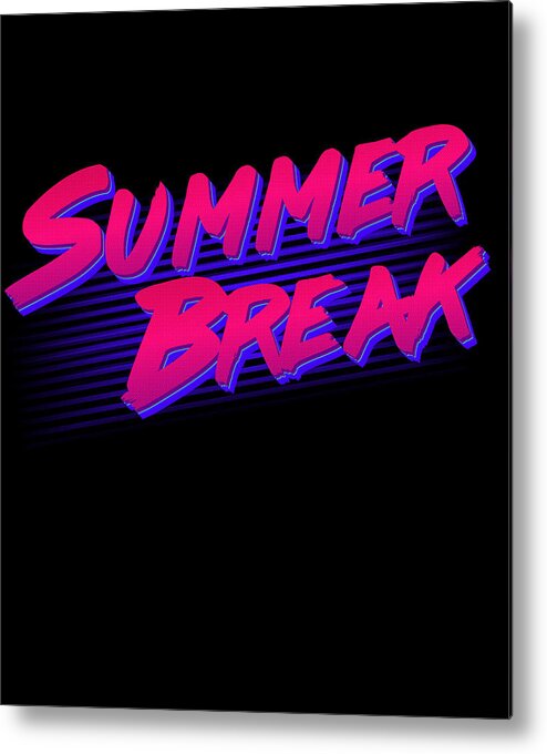 Funny Metal Print featuring the digital art Summer Break Retro by Flippin Sweet Gear