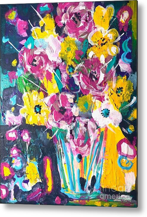 Floral Metal Print featuring the painting Summer Loving by Jacqui Hawk