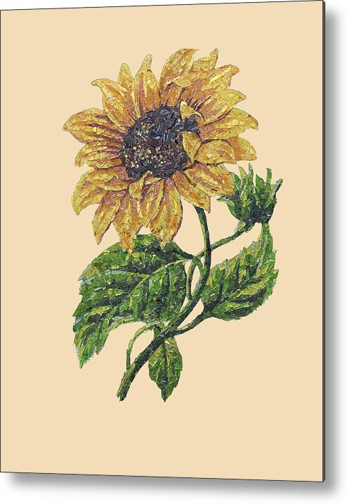 Sunflower Metal Print featuring the mixed media Sunflower by Matthew Lazure