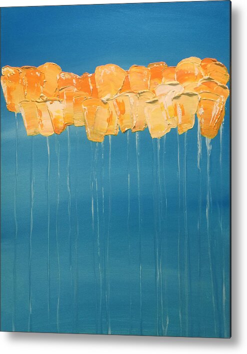 Sun Metal Print featuring the mixed media Sunny Disposition by Linda Bailey