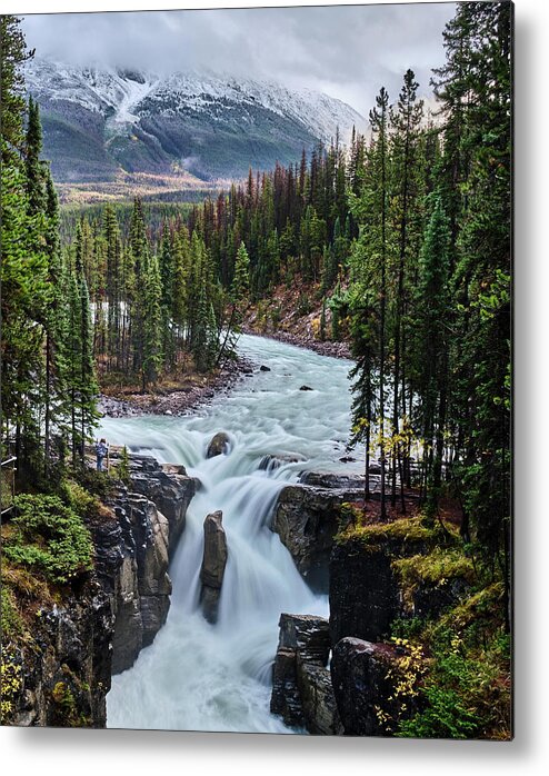Voyage Jasper Banff 2021 Metal Print featuring the photograph Sunwapta Falls Jasper by Carl Marceau