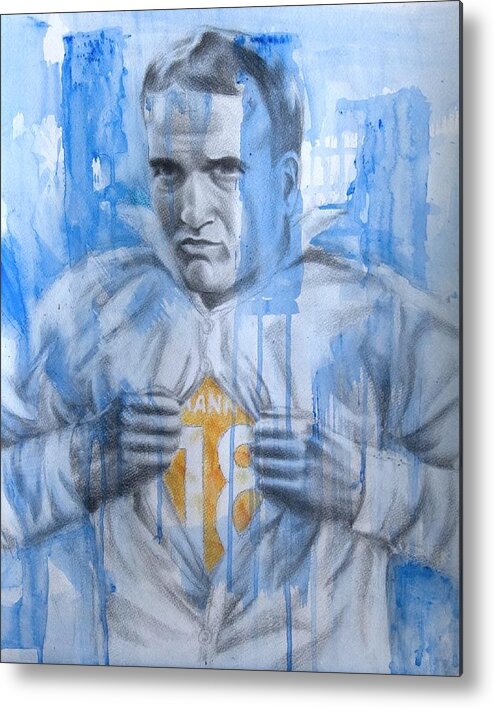 Peyton Manning Metal Print featuring the drawing Supermanning by Joanna Gates