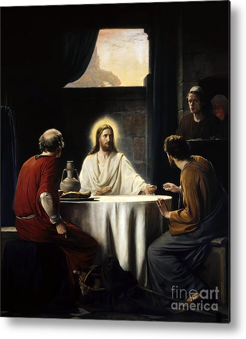 Supper At Emaus Metal Print featuring the photograph Supper at Emaus Supper at Emaus by Carl Heinrich Bloch by Carlos Diaz