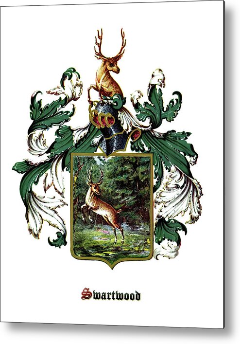 Swartwood Metal Print featuring the photograph Swartwood Family Coat of Arms by Bill Swartwout