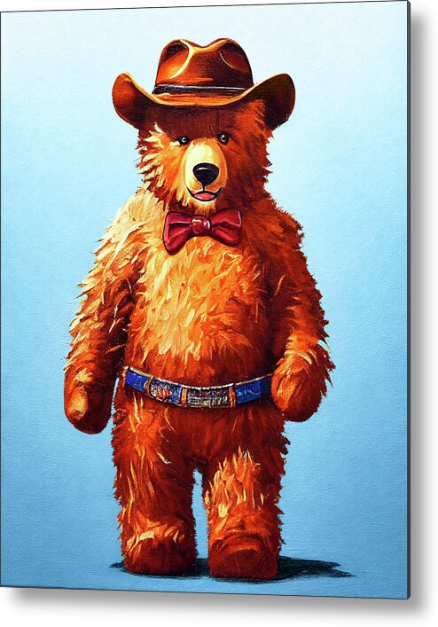 Teddy Bear Metal Print featuring the photograph Teddy Bear Cowboy by Mark Tisdale