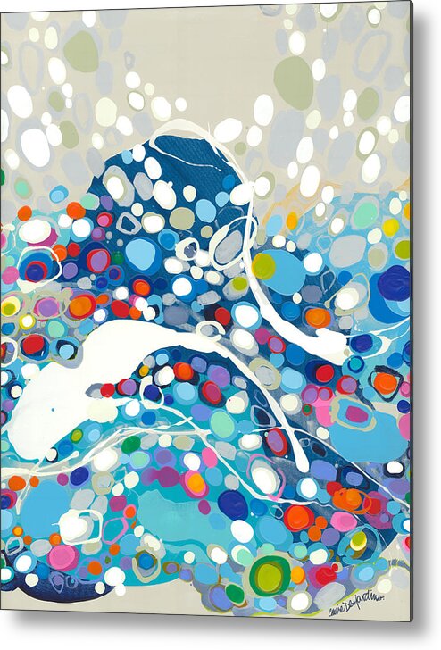 Abstract Metal Print featuring the painting Tell Me When by Claire Desjardins