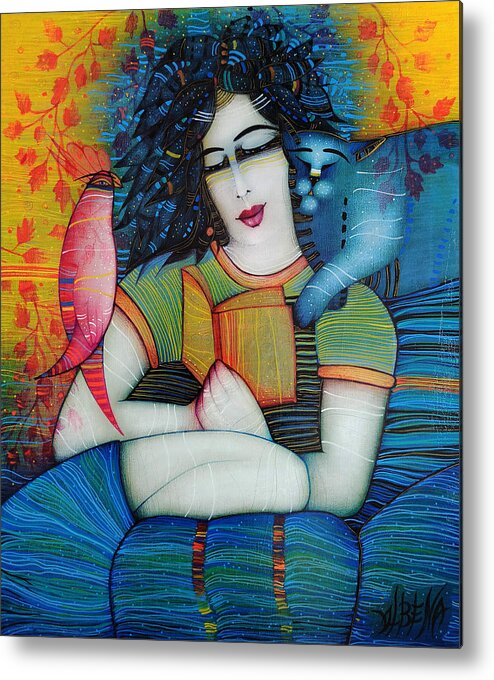 Albena Metal Print featuring the painting The book by Albena Vatcheva