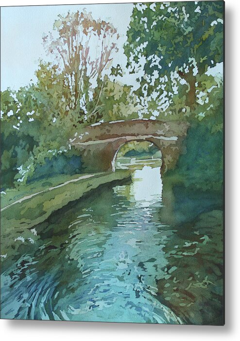 Llangollen Metal Print featuring the painting The Bridge in Our Wake by Jenny Armitage