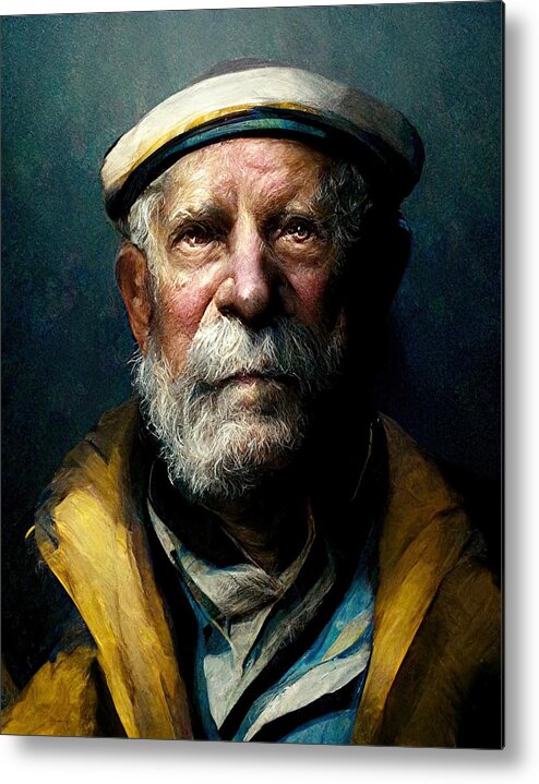 Sea Captain Metal Print featuring the digital art The Captain by Nickleen Mosher