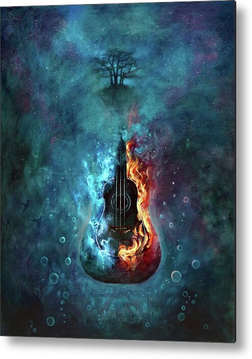 Sky Metal Print featuring the painting The Cosmic Forge by Joshua Smith