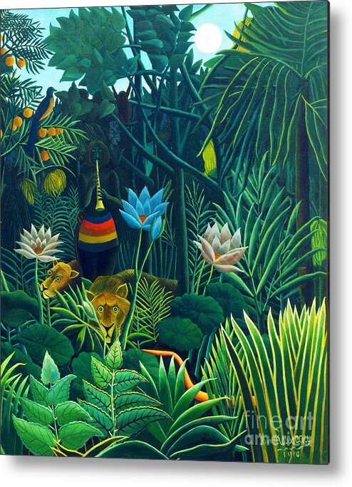 The Dream Metal Print featuring the painting The dream detail by Henri Rousseau